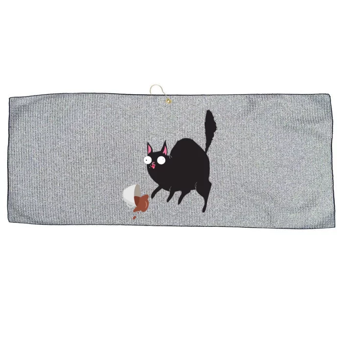 Cat Tastes Coffee Funny Caffeine Gift Large Microfiber Waffle Golf Towel