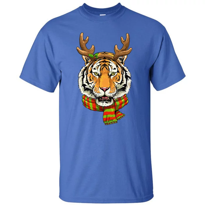 Christmas Tiger Cat Santa Clause Reindeer Xmas Tiger Lover Tall T-Shirt