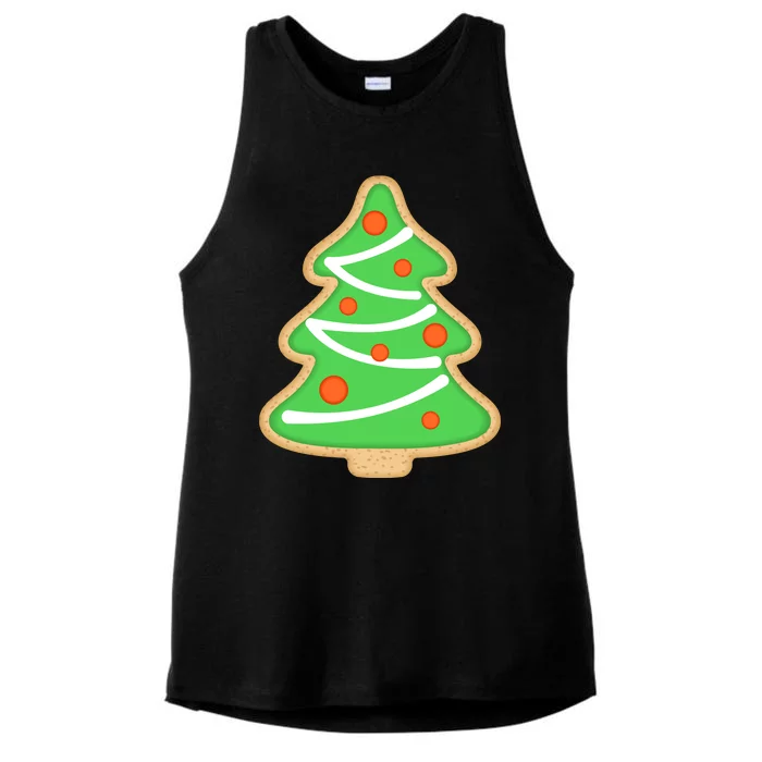 Christmas Tree Cookie Cute Holiday Ladies Tri-Blend Wicking Tank