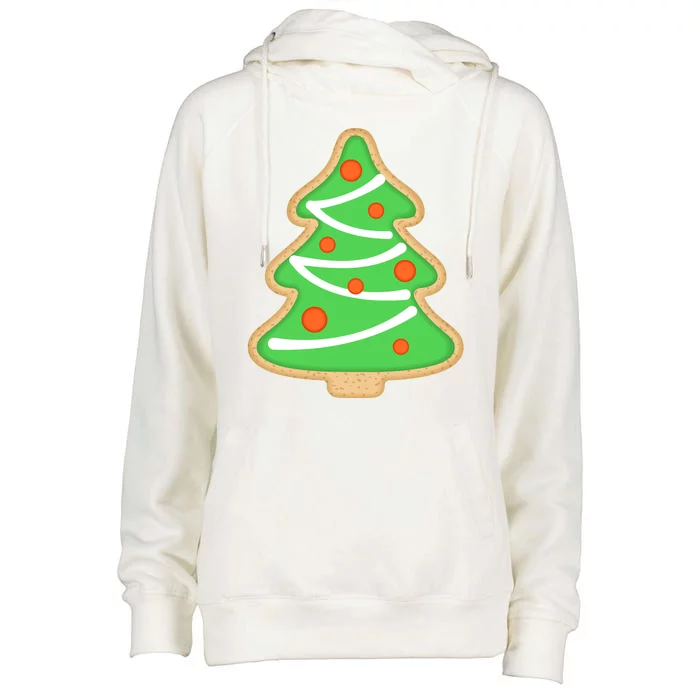 Christmas Tree Cookie Cute Holiday Womens Funnel Neck Pullover Hood