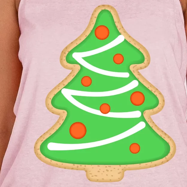 Christmas Tree Cookie Cute Holiday Women's Knotted Racerback Tank