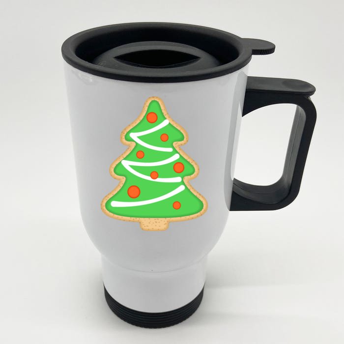 Christmas Tree Cookie Cute Holiday Front & Back Stainless Steel Travel Mug