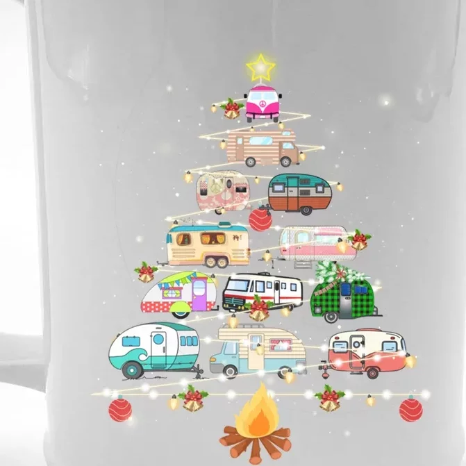 Christmas Tree Camper Vehicles Camping Rving Trailers Cute Gift Front & Back Beer Stein