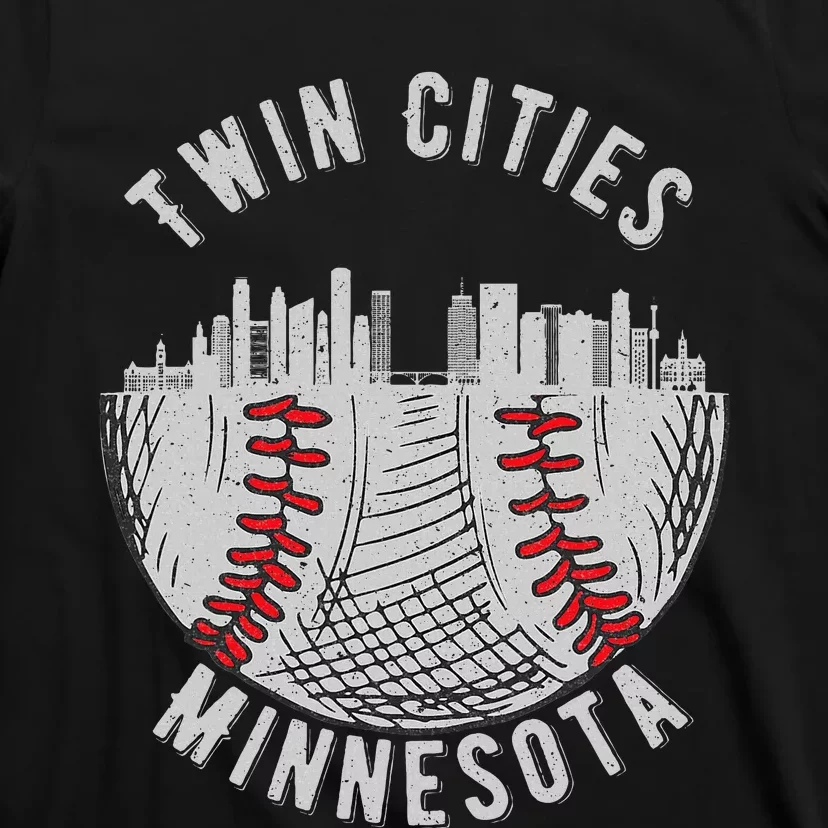 Cool Twin Cities Minnesota Mn Baseball Skyline T-Shirt