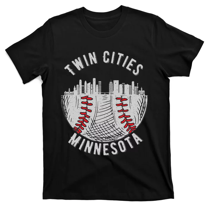 Cool Twin Cities Minnesota Mn Baseball Skyline T-Shirt