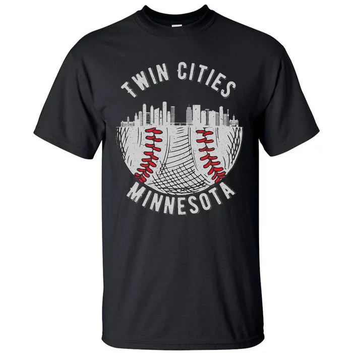 Cool Twin Cities Minnesota Mn Baseball Skyline Tall T-Shirt