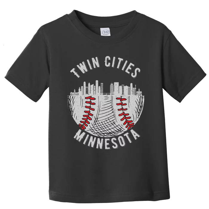 Cool Twin Cities Minnesota Mn Baseball Skyline Toddler T-Shirt