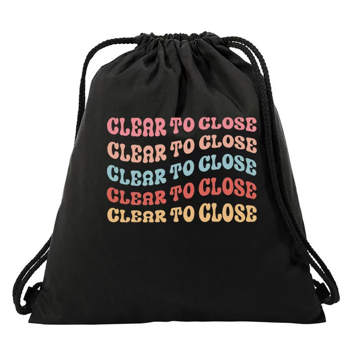 Clear To Close Mortgage Retro Bank Loan Officer Drawstring Bag