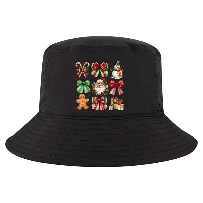 Christmas Tree Coquette Bow Snowman Santa Claus Cool Comfort Performance Bucket Hat