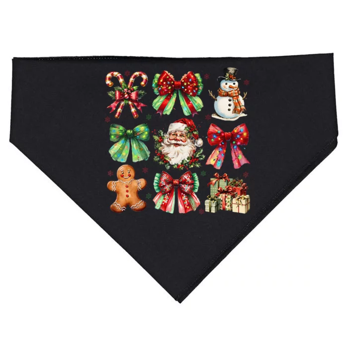 Christmas Tree Coquette Bow Snowman Santa Claus USA-Made Doggie Bandana