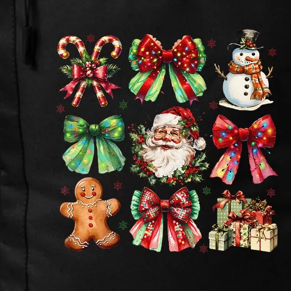 Christmas Tree Coquette Bow Snowman Santa Claus Daily Commute Backpack