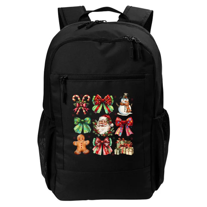 Christmas Tree Coquette Bow Snowman Santa Claus Daily Commute Backpack