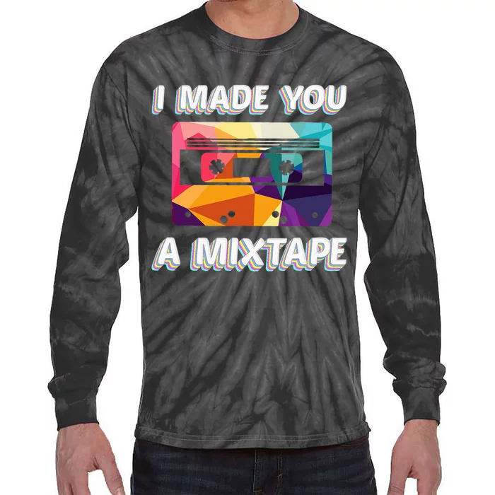 Cassette Tape Costume 80s 90s Tie-Dye Long Sleeve Shirt