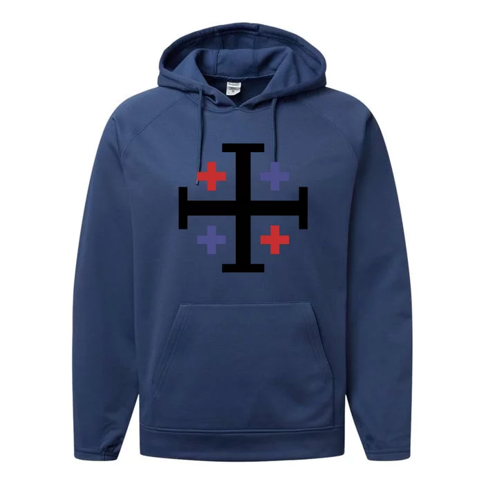 Cross TShirt. Christianity Shirt. Performance Fleece Hoodie