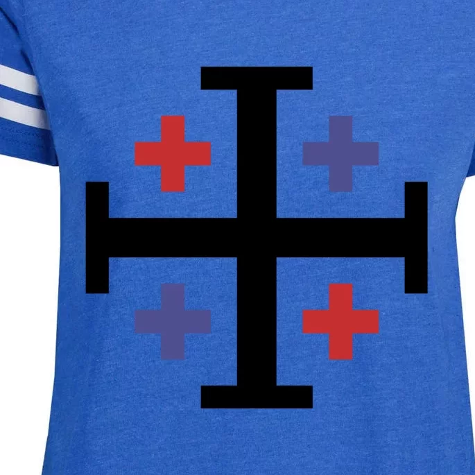 Cross TShirt. Christianity Shirt. Enza Ladies Jersey Football T-Shirt