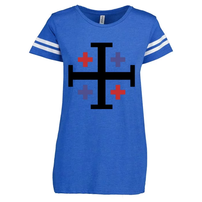 Cross TShirt. Christianity Shirt. Enza Ladies Jersey Football T-Shirt