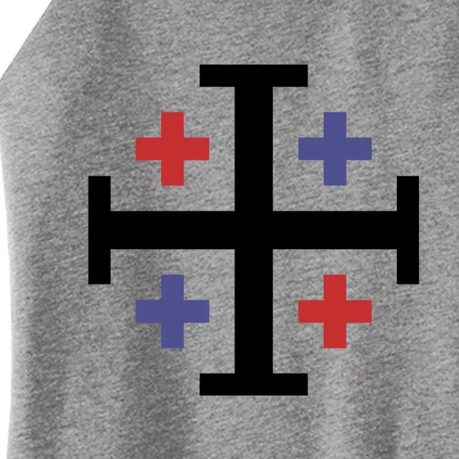 Cross TShirt. Christianity Shirt. Women’s Perfect Tri Rocker Tank