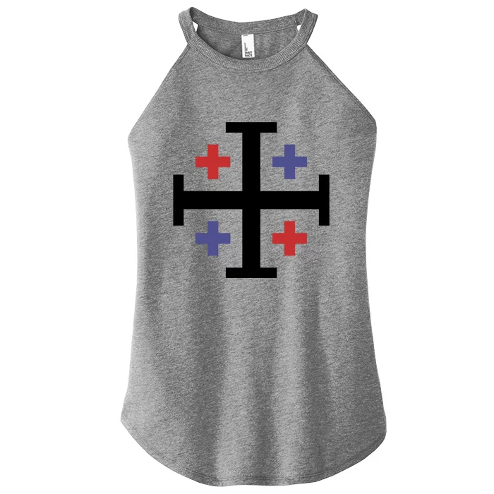 Cross TShirt. Christianity Shirt. Women’s Perfect Tri Rocker Tank