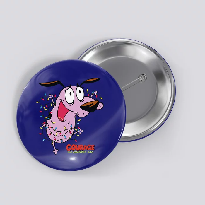 Courage The Cowardly Dog Christmas Lights Wrap Button