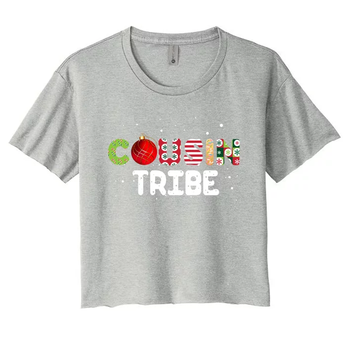 Cousin Tribe Cousin Holiday Christmas Funny Gift Boys Cool Gift Women's Crop Top Tee