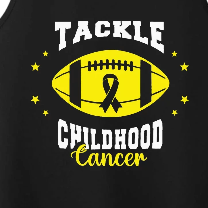 Childhood Tackle Childhood Cancer Awareness Football Gold Performance Tank