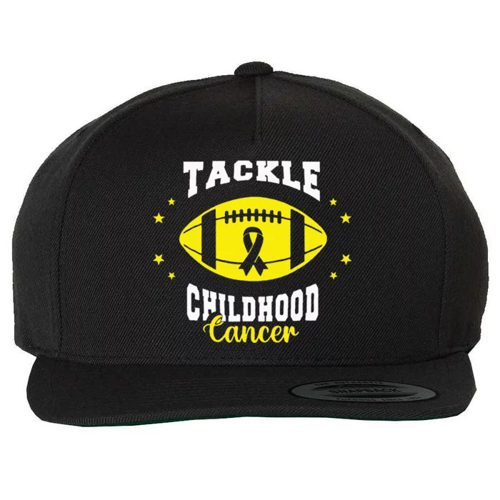 Childhood Tackle Childhood Cancer Awareness Football Gold Wool Snapback Cap