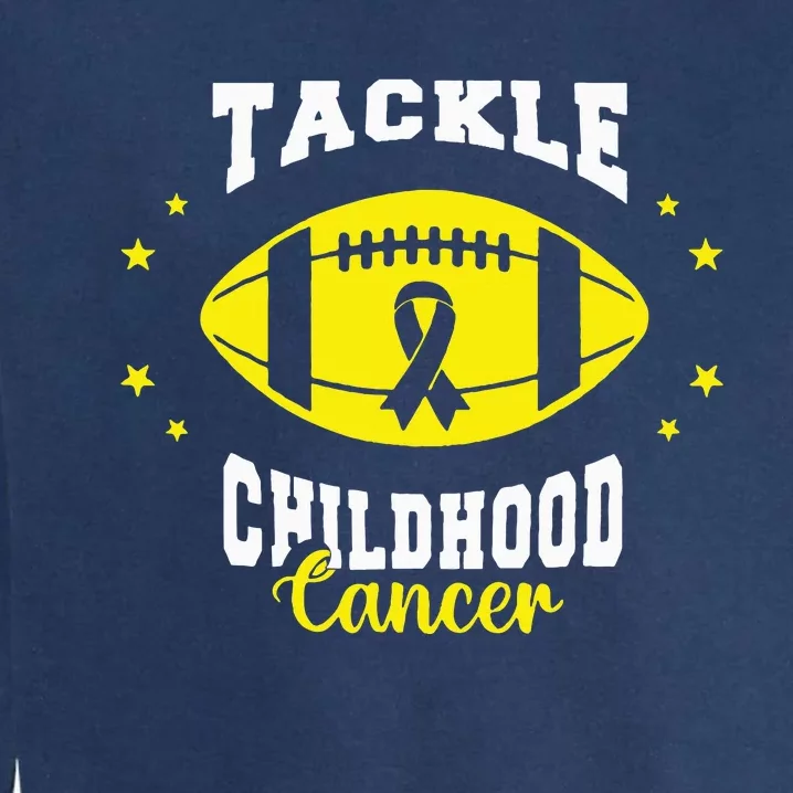 Childhood Tackle Childhood Cancer Awareness Football Gold Garment-Dyed Sweatshirt