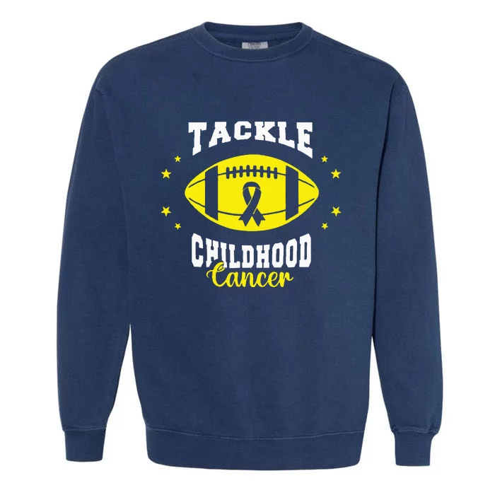 Childhood Tackle Childhood Cancer Awareness Football Gold Garment-Dyed Sweatshirt