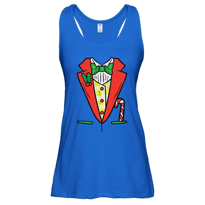 Christmas Tuxedo Costume Funny Xmas Tux Bowtie Funny Ladies Essential Flowy Tank