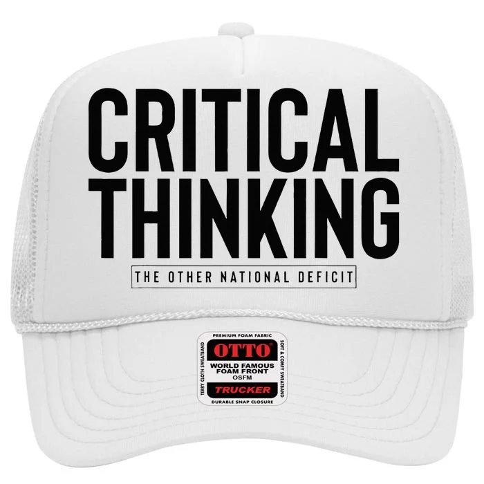 Critical Thinking High Crown Mesh Trucker Hat