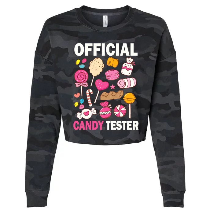 Candy Tester Cool Candy Lollipop Halloween Sweet Cropped Pullover Crew