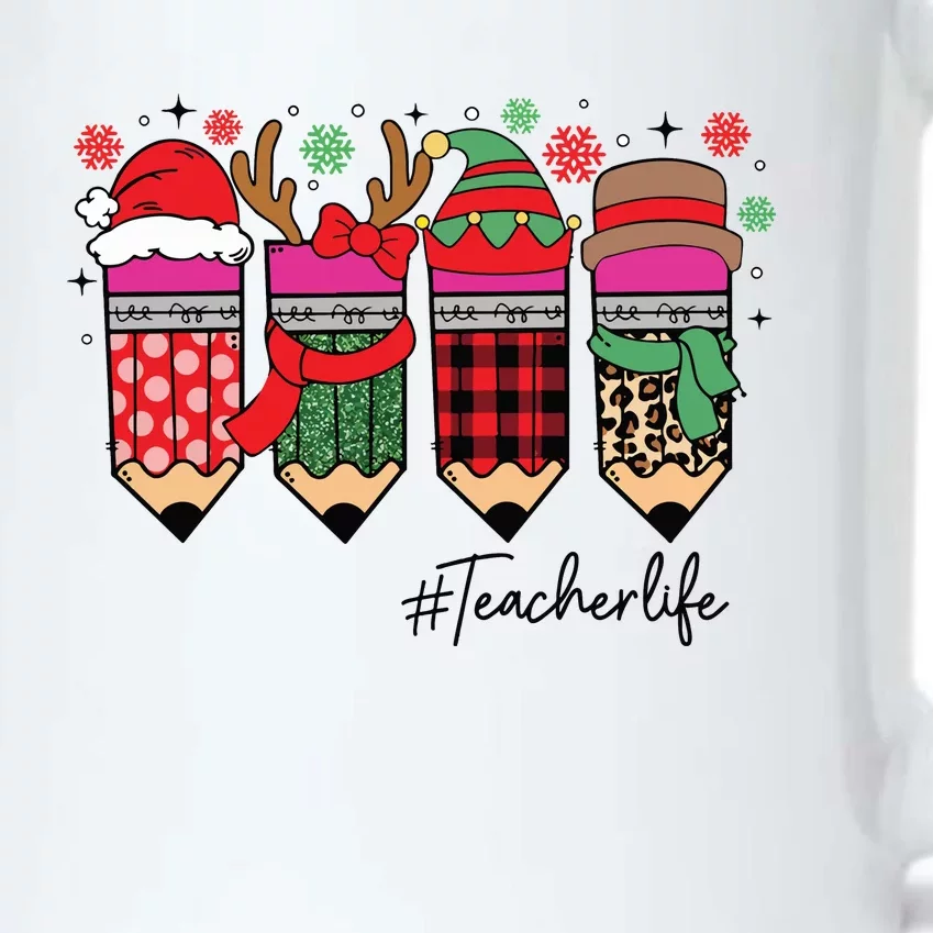 Cute Teacher Christmas Teacher Life Black Color Changing Mug