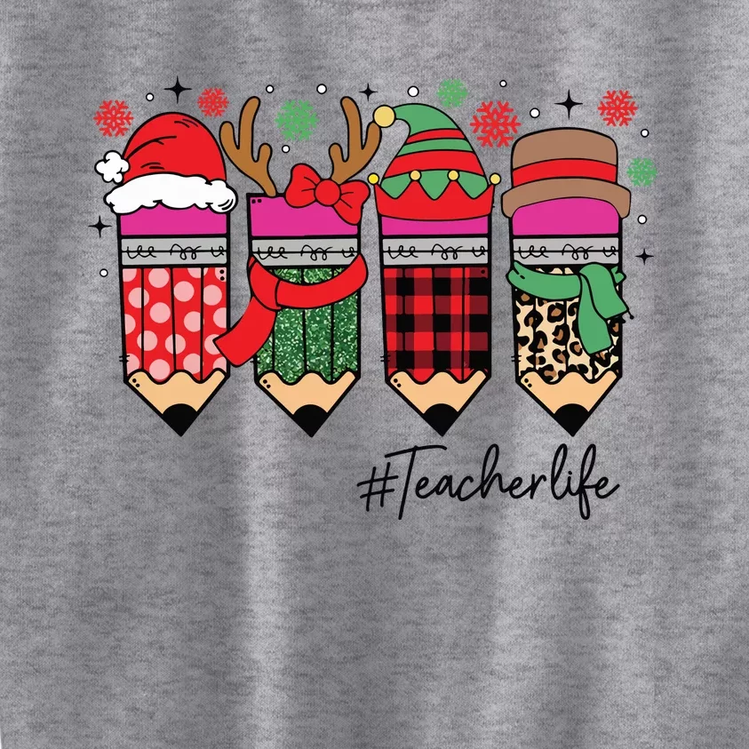 Cute Teacher Christmas Teacher Life Kids Sweatshirt