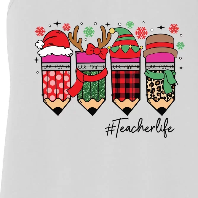 Cute Teacher Christmas Teacher Life Women's Racerback Tank