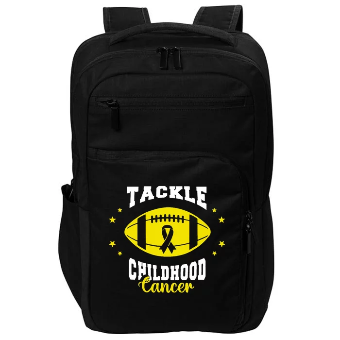 Childhood Tackle Childhood Cancer Awareness Football Gold Impact Tech Backpack