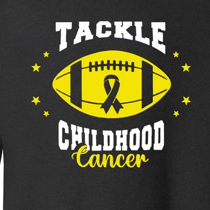 Childhood Tackle Childhood Cancer Awareness Football Gold Toddler Sweatshirt