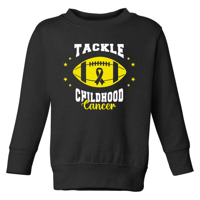 Childhood Tackle Childhood Cancer Awareness Football Gold Toddler Sweatshirt