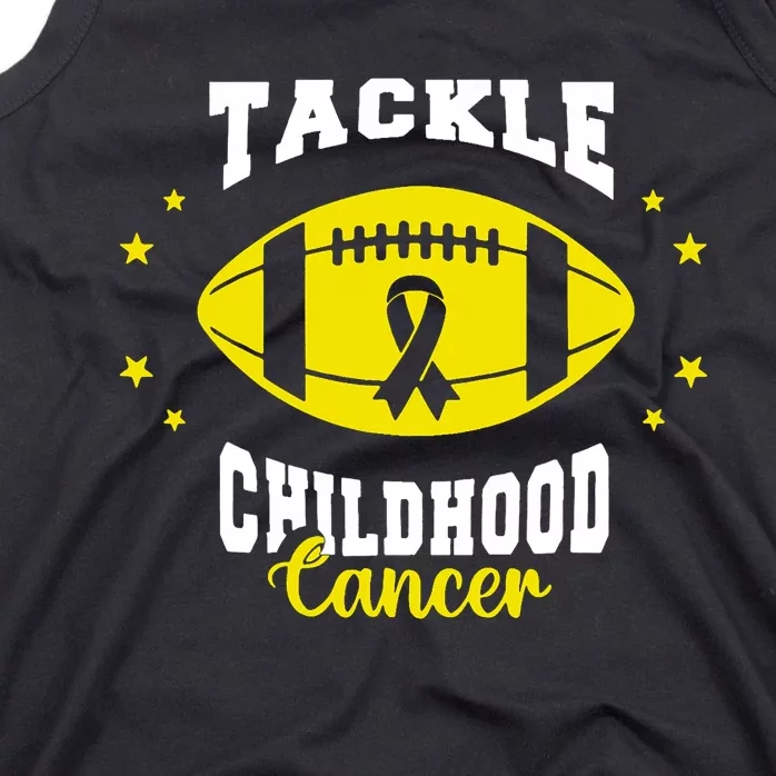 Childhood Tackle Childhood Cancer Awareness Football Gold Tank Top