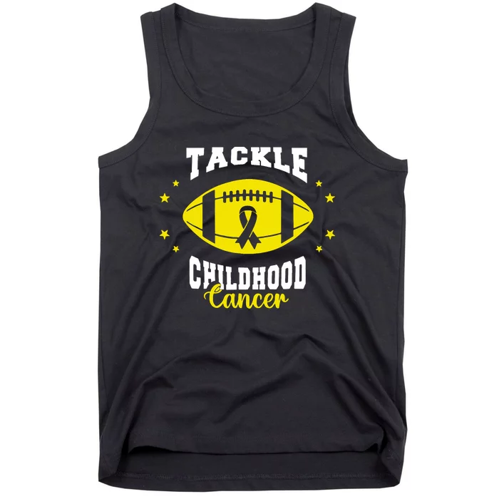 Childhood Tackle Childhood Cancer Awareness Football Gold Tank Top