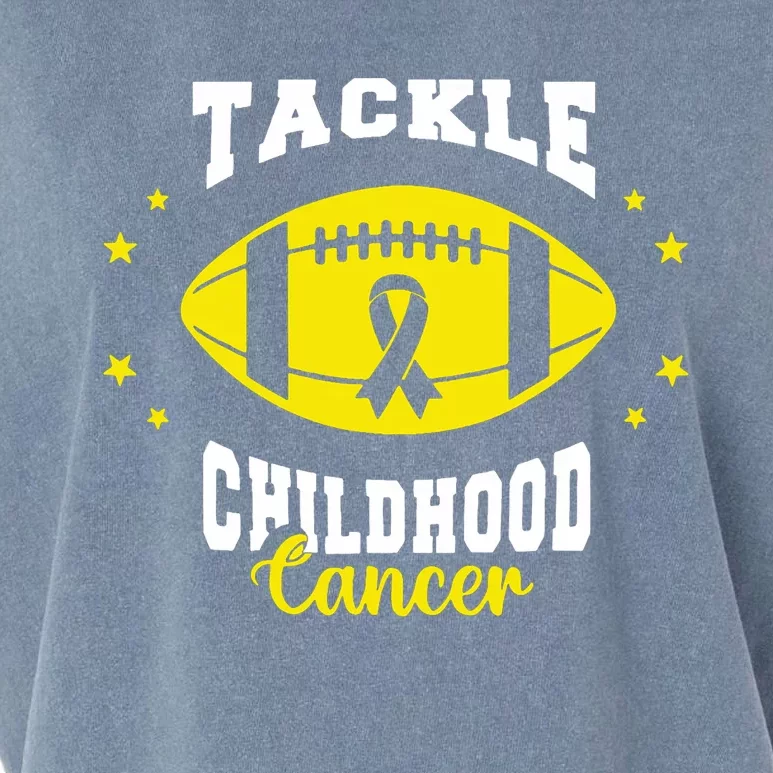 Childhood Tackle Childhood Cancer Awareness Football Gold Garment-Dyed Women's Muscle Tee