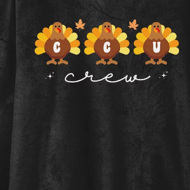 Cute Turkeys Ccu Crew Nurse Critical Care Unit Thanksgiving Hooded Wearable Blanket