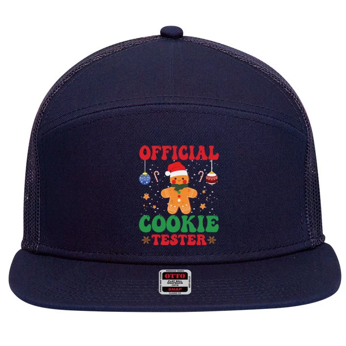 Cookie Tester Cute Gingerbread Christmas Baking 7 Panel Mesh Trucker Snapback Hat