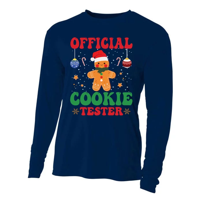 Cookie Tester Cute Gingerbread Christmas Baking Cooling Performance Long Sleeve Crew