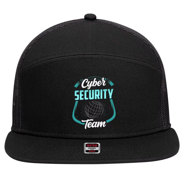 Cybersecurity Team Cyber Security Hacking Hack Hacker 7 Panel Mesh Trucker Snapback Hat