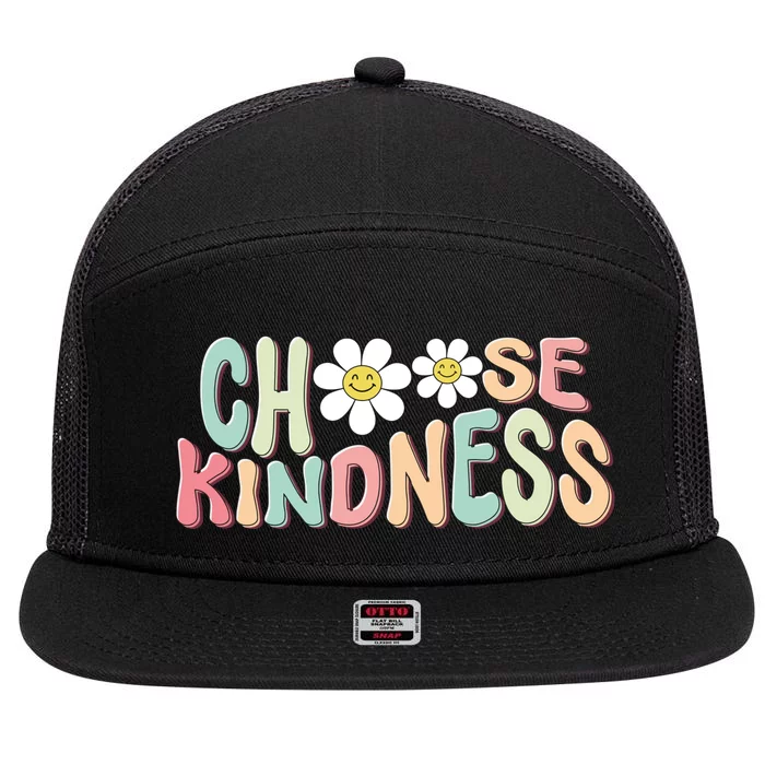 Cute Teacher Choose Kindness Be Kind Teacher 7 Panel Mesh Trucker Snapback Hat