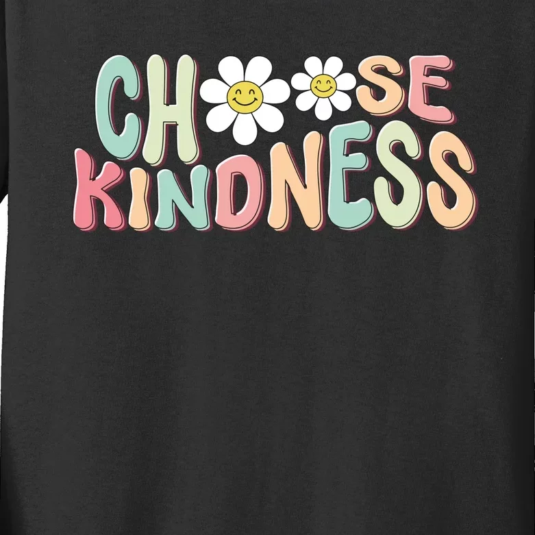 Cute Teacher Choose Kindness Be Kind Teacher Kids Long Sleeve Shirt