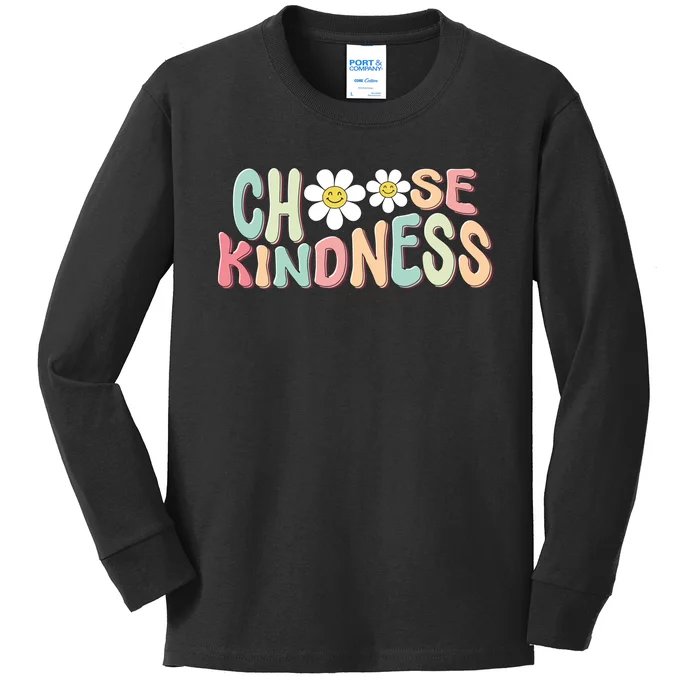 Cute Teacher Choose Kindness Be Kind Teacher Kids Long Sleeve Shirt