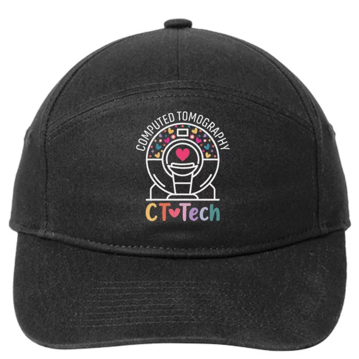 Ct Tech Computed Tomography Technologist Radiology Ct Scan 7-Panel Snapback Hat