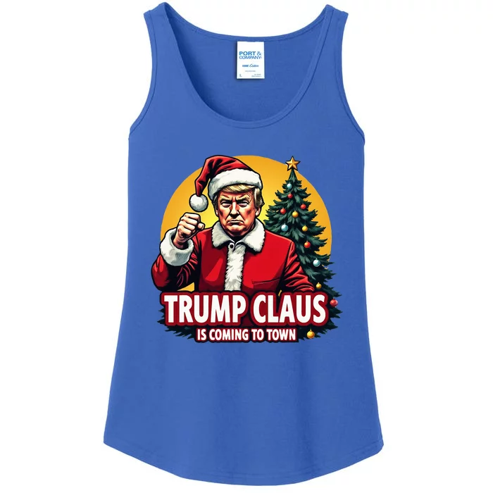 Christmas Trump Claus Is Coming To Town Trump Ladies Essential Tank