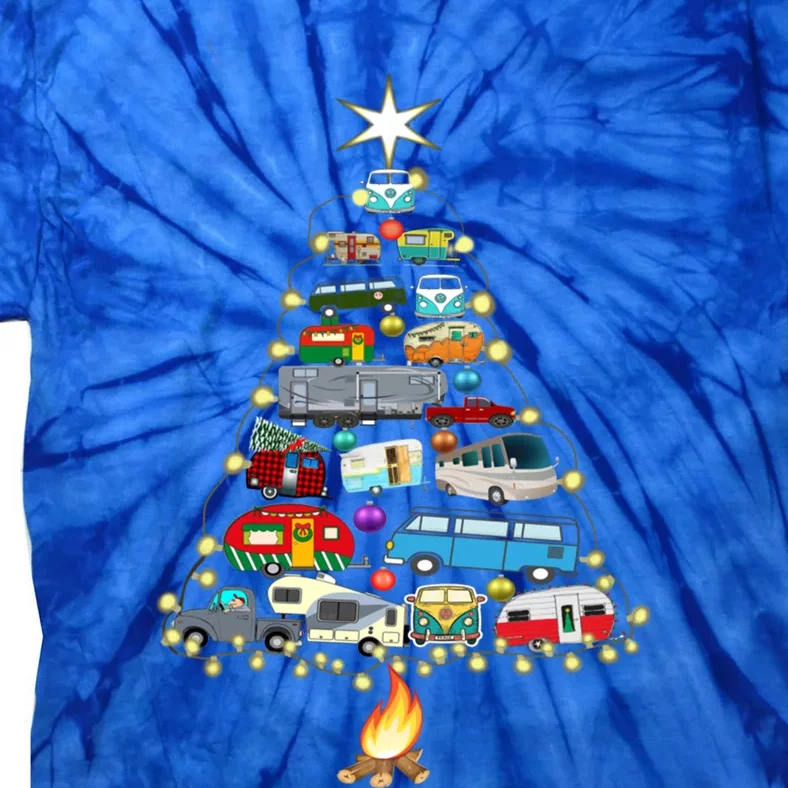 Christmas Tree Camper Vehicles Camping Rving Trailers Gift Tie-Dye T-Shirt